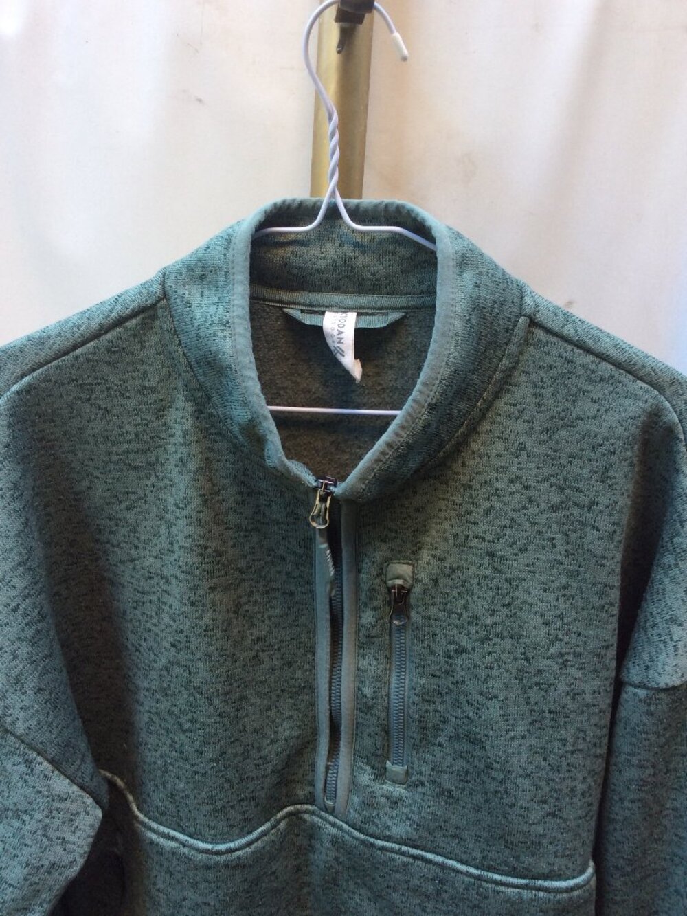 Vintage Yodan Moss Green Heathered Softshell Quarter-Zip Pullover Jacket Size L